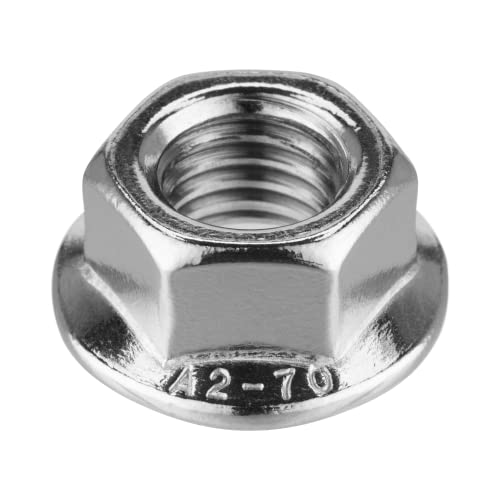 schraubenpost.de® | Flanschmuttern mit Unterkopfverzahnung (Sperrverzahnung) | M3 - M16 | DIN 6923 / ISO 4161 | Edelstahl A2 V2A | Bundmuttern Sechskantmuttern mit Flansch M16 (10 Stück) Cover