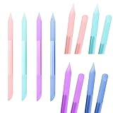4Pcs Glass Cuticle Pusher, heemeei Dual-Ended Manicure Stick, Crystal Cuticle Pusher Glass File, Pro