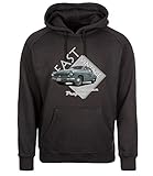 Textil-Direktdruck auf SG Premium Hoodie 280g/qm (Farbe schwarz) und auf FRUIT-OF-THE-LOOM Basic Hoodie 260g/qm (Farben Navy Blue und Heather grey) aus 80% ringgesponnener, gekämmter Baumwolle und 20% Polyester, innen angerautes Fleece, Kapuze mit Kordelzug, Kängurutasche, Rippstrickbündchen an Ärmelabschluss und Bund, Seitennähte. Passform Regular (normal geschnitten), Trockner geeignet.