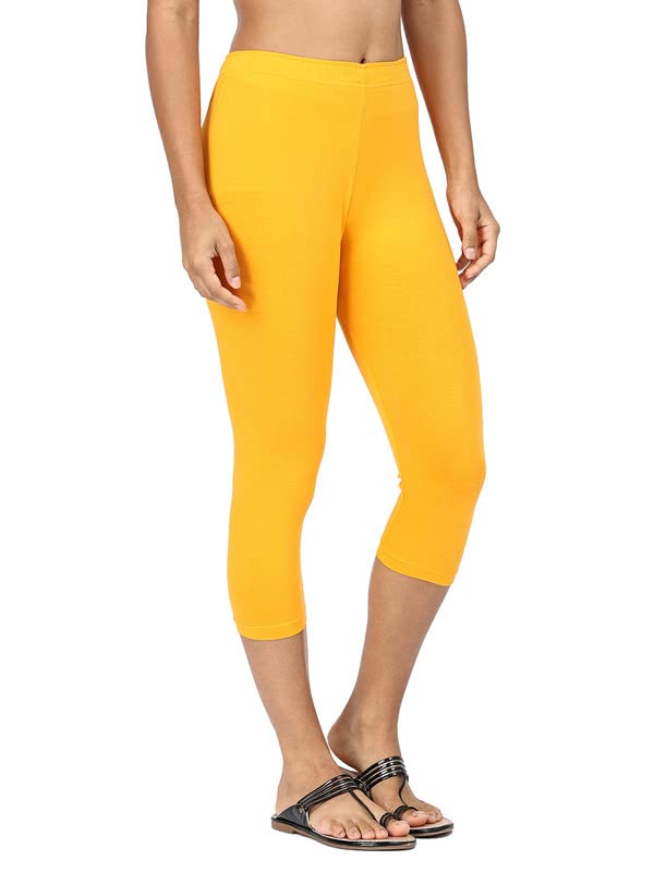 Image of Robinbosky Premium Stretchable Cotton Capri Legging for Women | Suitable for Formal wear & Casual wear | High-End Elastic Makes. The Leggings Squat Proof and Durable for Travel, Yoga, & Workout.