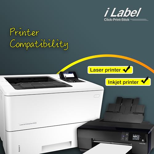 Image of 8.5 inch x 11 inch Full Sheet Label Sticker Paper for Laser & Inkjet Printers[600 Sheets,600 Labels]