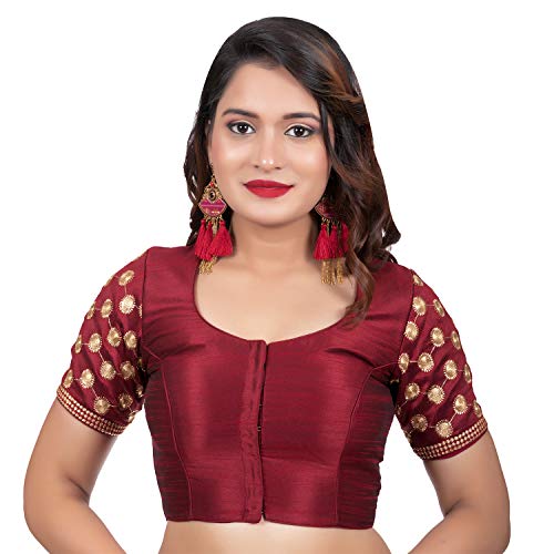 Image of Biyu Being With You Silk Front Button Saree Blouse
