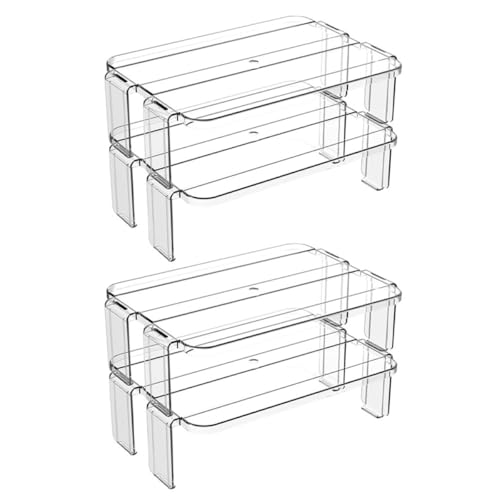 Étagère de rangement en plastique transparent lot de 2 pour cuisine