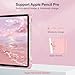 Fintie Slim Case with Pencil Holder for iPad Air 11-inch M3 (2025) / M2 (2024), iPad Air 5th (2022) / 4th Generation 10.9 Inch - Glittering Sparkly Cover with Shiny Clear Back Shell, Light Pink