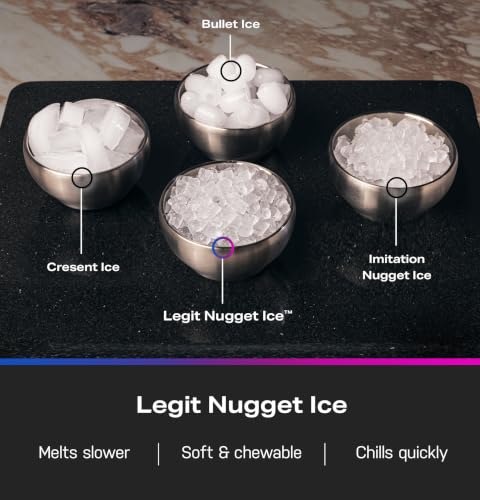 GE Profile Opal MINI PRO Nugget Ice Maker w/Side Tank, Portable Countertop Pebble Ice Machine, 36 lbs/Day, Top Fill, 6 Pack Descaler & Scoop, Stainless Steel