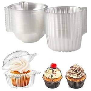 Surflyee 50 stuks cupcake-bakjes, enkele taartbakjes, 11,5 cm, individueel cupcake-bakje voor grote muffins, salade…
