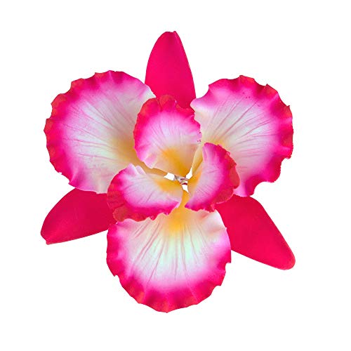 Global Sugar Art Dutch Iris Sugar Cake Flowers Hot Pink with Yellow & White Center, 1 Count by Chef Alan Tetreault