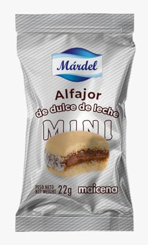 Alfajores Mardel – Box mit 48 Mini-Maiskolben mit Süßmilch (22 g c/u) | Alfajores mit traditioneller argentinischer Qualität | hausgemacht und bestreut mit Kokosnuss | Leckereien zum Teilen