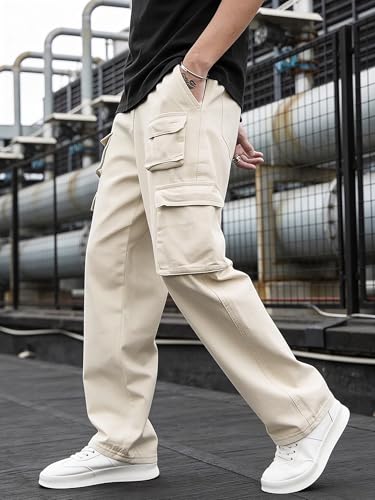 Image of Lymio Cargo for Men | Cotton Cargo Pant | Drawstring Waist Pant (Also Available in Plus Sizes) (38-41)