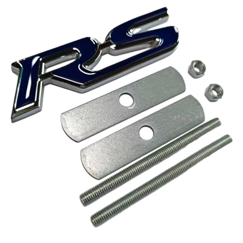 Image of 3D Raised Letters RS Emblem Grill Metal Badge Fits for Camaro Series Automotive Decoration(Blue)