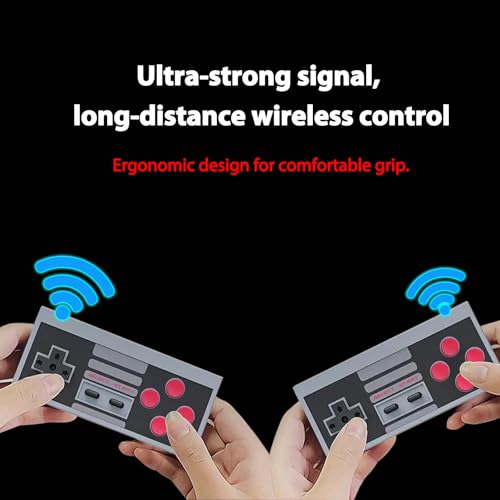 ANGFA 2 Classic Wireless Controllers with 620 Retro Game Console, Classic Mini Gaming Console Built-in Video Games, AV Output 8-Bit Game System - Plug and Play, Nostalgia Gifts