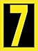 NMC National Marker Corp. RN157 Number, 7, 1.5 Reflective Yellow Black, PS Vinyl