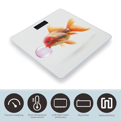 Báscula Digital Fish Blowing Bubble Gum de Vidrio Templado miniatura 3