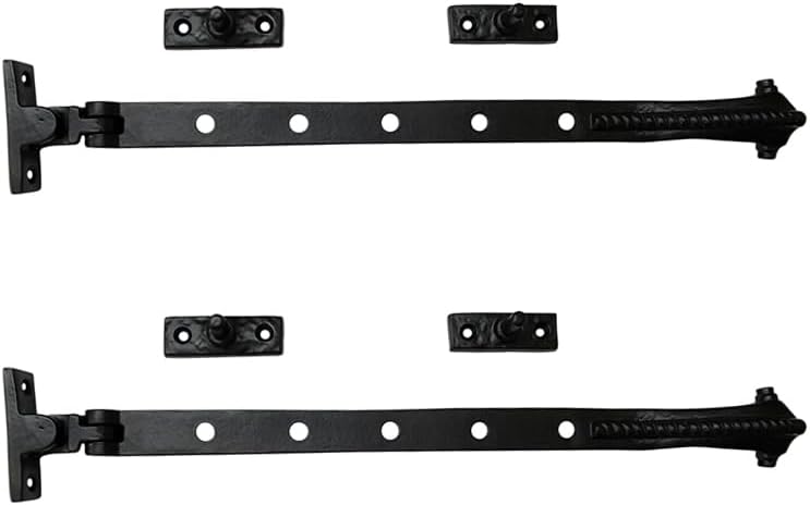 Adonai Hardware 13" "Memphis" Georgian Cast Iron Heavy Duty Window Latch Lock Casement Stay (Supplied as 2 Pieces per Pack) - Matte Black