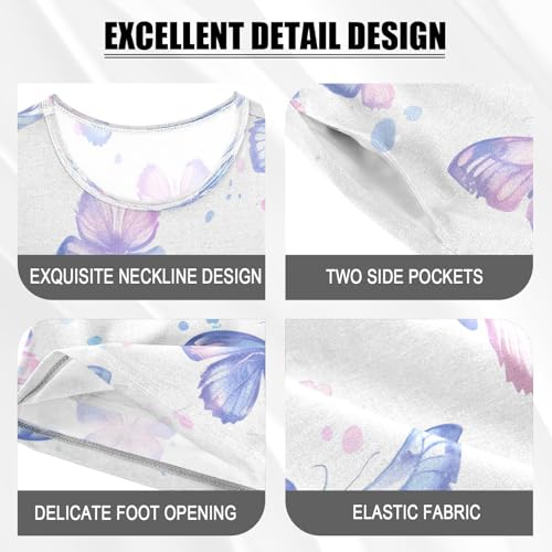 senya Short Sleeve Pajamas Sets Summer Cotton Sleepwear Light Gradual Butterflies4