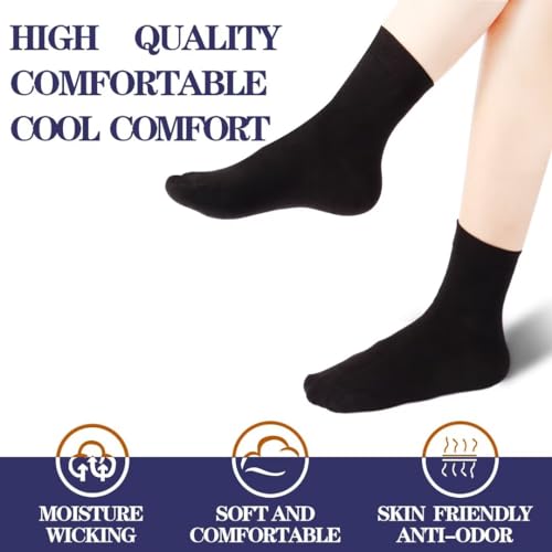 Bamboo Men Women Breathable Quarter Thin Ankle High Comfort Cool Soft Socks - 6 Pairs4