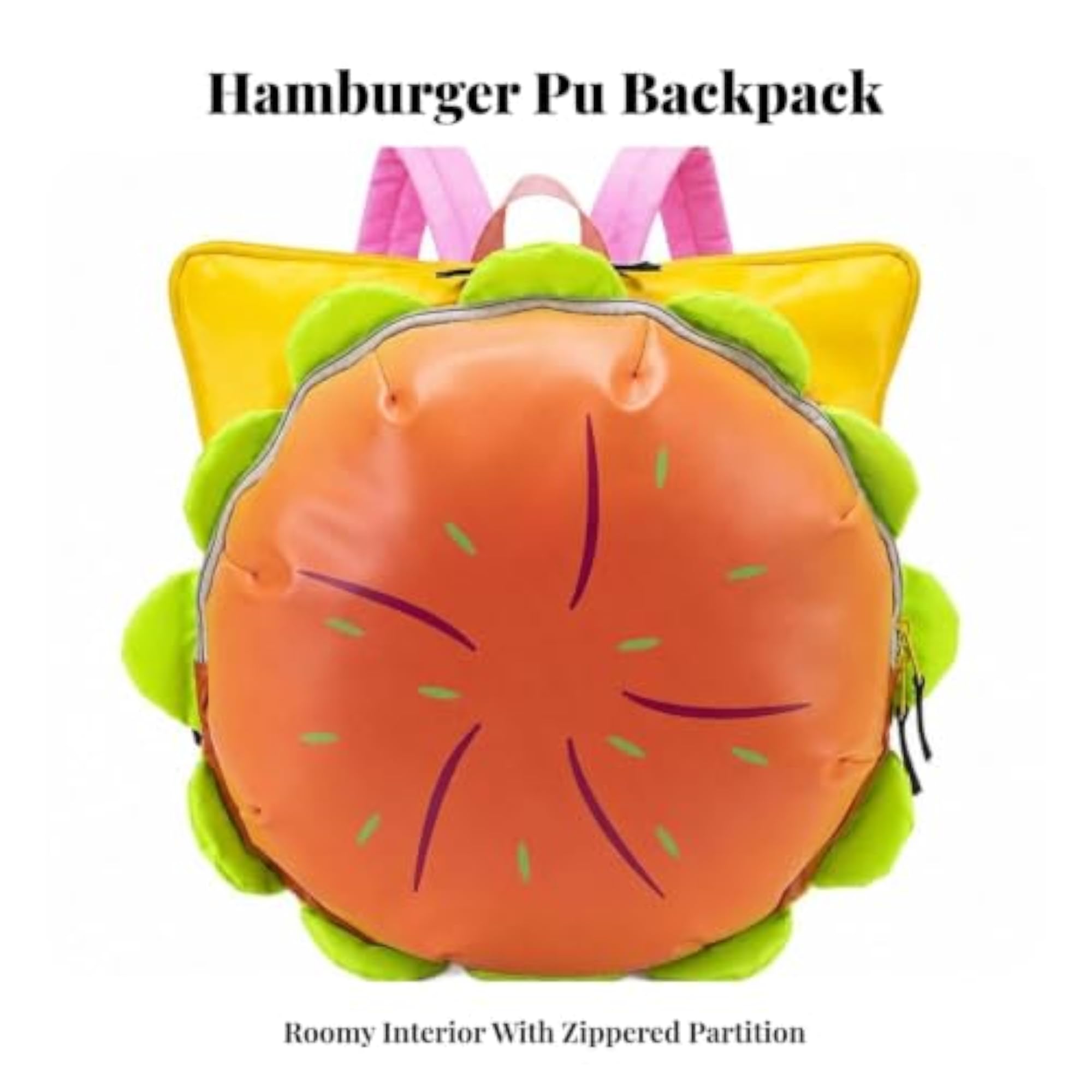 Playful Burger Backpack, Casual Hamburger Daypack