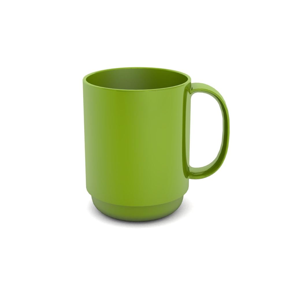 Ornamin Mug with Handle 300 ml Green (model 510) | stable coffee mug made of plastic, coffee cup, reusable cup, tea cup
