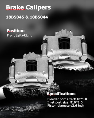 Image of cciyu Front Left & Right Brake Calipers With Bracket 18B5045 18B5044 For Chrysler 2008-2012 For Dodge 2007-2016 For Jeep 2007-2012 For Ram 2012 For Volkswagen 2009-2012 (2PCS)