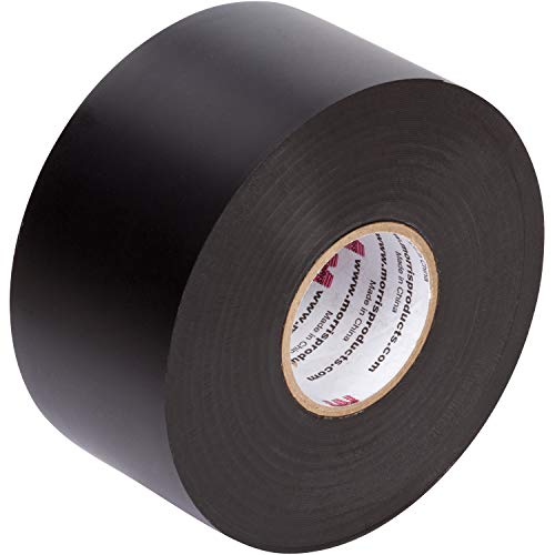 Image of Morris Products Black Pipe Wrap Tape - 2 inch x 100 Ft x 10 Mil, 2-Inch Width - Self Amalgamating Heavy Gauge, Pressure Sensitive, Vinyl - Protection for Pipes, Conduit, Joints, Valves - Indoor /Outdoor