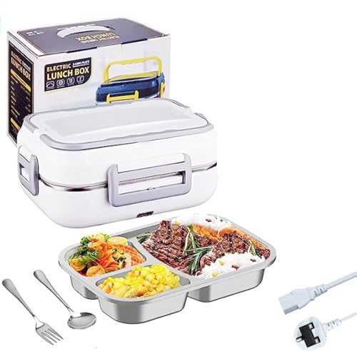 Electric Lunch Box 80W Food Heated 220V Portable Food Warmer Heater 1.5L Leakproof Self Heating Container with Type C Lid 12V TO 24V for Car Truck Office Home Travel Camping.