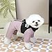 JYIXTN 犬 服 冬 犬服 綿服コート ジャケット ダウンベスト風ジャケット 背中開き ハーネス付き お散歩お出かけ 軽量 四つの足 一体型綿入れを牽引する 厚い 防寒 撥水 防水ジャケット着脱簡単 暖かい ペット服 雪対策 小型犬