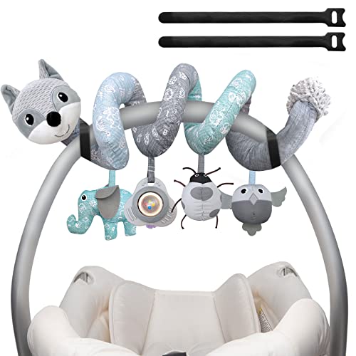 Image of MONSTIME Car Seat Toys Newborn Toys, Stroller Toys Baby Toys 0-3 Months Infant Toys, Baby Toys for Carseat Stroller Crib with Music Rattle, Baby Toys for 0 3 6 9 12 Babies Boys Girls Enfants (Gray)
