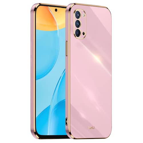 HONLEN Custodia per OPPO Reno4 Pro 5G (6.55' Inches), Cover Morbida in Silicone TPU, Design del Telaio Galvanico - Viola