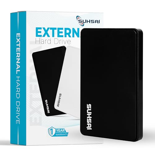 SUHSAI Disque dur externe portable de 500 Go, disque dur externe de 6,3 cm, disque dur de stockage et de sauvegarde, USB 2.0 haute vitesse compatible avec Mac, PC, ordinateur portable, ordinateur de