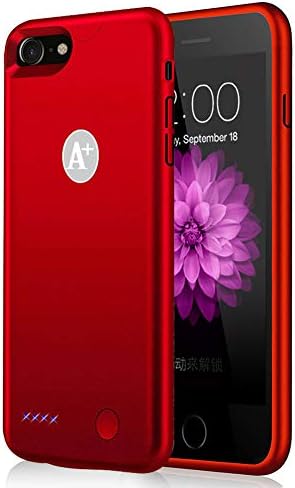 iPhone 6 Plus/6s Plus Battery Case 4000mAh, Gasopic Rechargeable Protective Extended Battery Pack Charging Case for iPhone 6 Plus, 6s Plus (5.5inch) External Ultra Slim Charger Case-Red