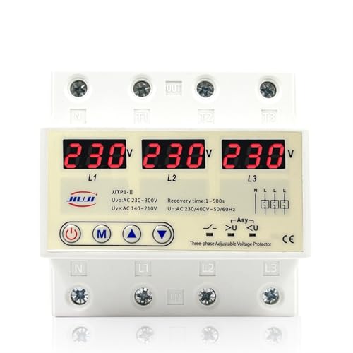 Relais de surtension réglable triphasé 3P+N 63A 220V 380VAC haute précision - 3