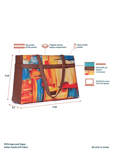 Image of ZOUK Urban Escape Bag | Stylish Vegan with Laptop Compartment, Trolley Sleeve & Anti-Theft Pocket |