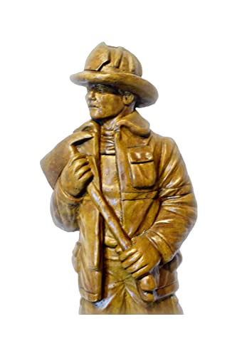 Estatua decorativa de bombero de piedra 25 in miniatura 3