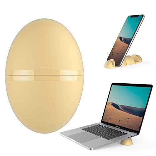 Egg Shaped Phone&Laptop Stand,Portable Cute Ellipse Stand Built-in Cellphone Holder&Notebook Holder,Klearlook Air-Ventilation Anti-Skid Notebook Support Cooling Stand for Smartphone&Tablet/Laptop