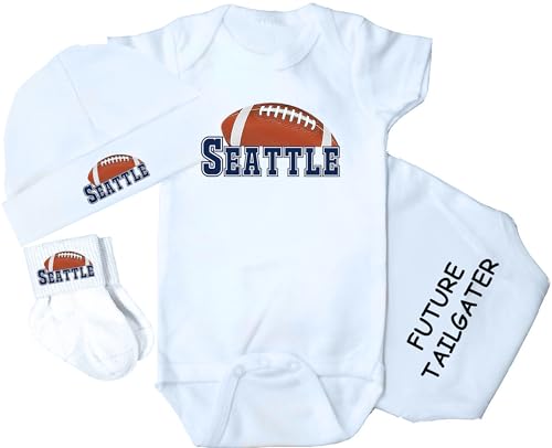 Future Tailgater 3 Piece Baby Clothing Set for Seattle Football Fans (0-3 Months)