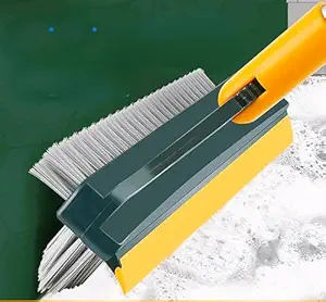 Adians 3 in 1 Bathroom Cleaning Brush with Wiper 120 Degree Revolve Multicolour