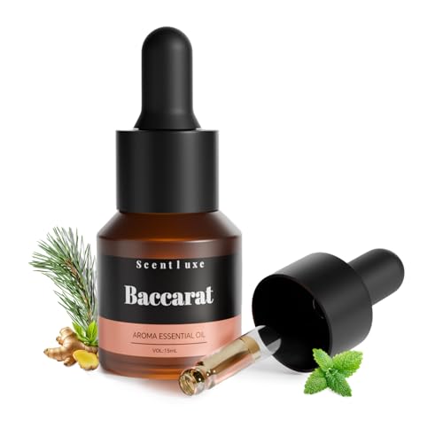 Hotel Diffuser Oil & Fragrance Scent Oil Inspired Baccarat - Essential Oil Blend for Home HVAC, Cold-Air & Ultrasonic Diffusers 15mL Glass Dropper Bottle with Luxury 5-Star Hotel Aromatherapy