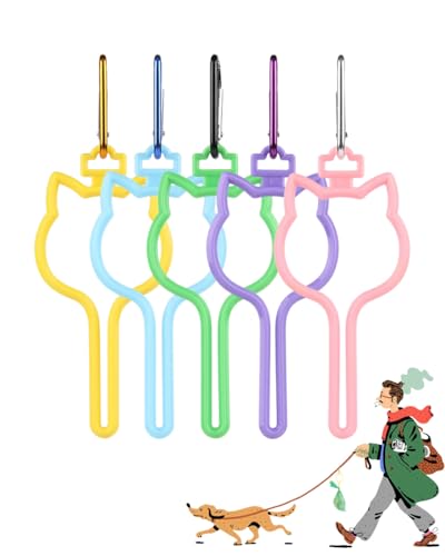 KGDUYC 5 Stück Hundekotbeutel Clips, hundebeutelspender,kotbeutelhalter,Kotbeutel Halter Clip, Hundekotbeutelhalter,Haustier Kotbeutelspender für Hundespaziergänge, silikon kotbeutelhalter,Zubehör