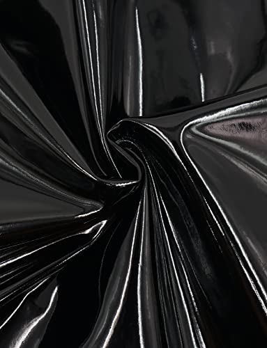 Image of AIEOE Men's Leather Metallic Shirts Shiny Slim Fit Stretch Top Wetlook Club Party Undershirts