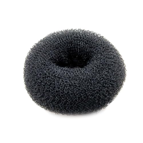 Generic 1PC Hair Donut Bun Maker – Large Ring-Style Chignon Shaper for Thick and Long Hair – 3.5 Inch Black Doughnut Shaper