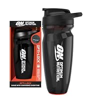 OPTIMUM NUTRITION OptiLock Protein Shaker, Patented Leak Proof Technology, Integrated Agitator For Optimal Mixing & No Microplastics