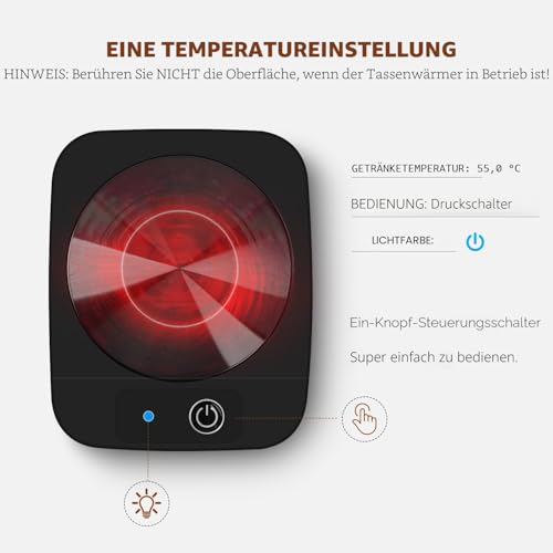 YsyYey Kaffeewärmer, Smart Schreibtisch Tassenwärmer, Candle Warmer büro Gadgets, 55 ℃ Getränke-Elektrischer Kaffeewärmer zum Erhitzen von Kaffee, Milch, Tee, Kakao, Geschenke für Kaffeeliebhaber