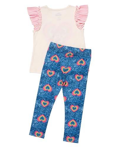 Image of Disney Minnie Mouse Toddler Girls Outfit, 2-Piece Ruffle Sleeve On Top T-Shirt and Stretchy Leggings Set