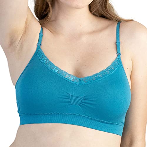 Coobie Seamless V-Neck with Lace Bra, Island Blue