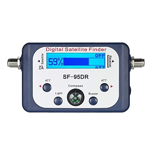 AGPtek Digital Satellite Signal Finder Meter for Dish Network Directv FTA with Compass and Audio Tone - Blue