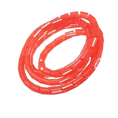 Manicotti protettivi a spirale, 1 metro 2 metri tubo di guaina ignifuga cavo protettivo linea gestione fili avvolgente con clip avvolgicavo guaine(Red,1 Meter ID 4mm)