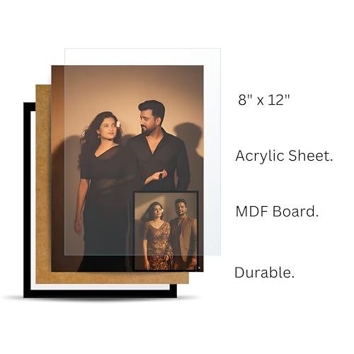Image of Personalized Photo Frame 8x12 Inch | Custom Collage Photo Frame Gift for Birthday, Anniversary, Couple, Friends | Acrylic Sheet with MDF Back | Wall Decor Memory Frame (D-7)
