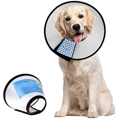Image of Supet Dog Cone Collar Adjustable After Surgery, Comfortable Pet Recovery Collar & Cone for Large Medium Small Dogs, Elizabethan Dog Neck Collar Plastic Practical