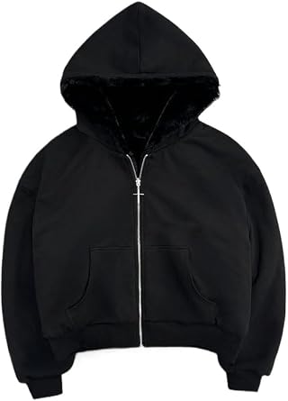 Grunge Cheetah Print Hoodie Y2K Emo Leopard Jacket Camo Zip Up Reversible Gothic Sweatshirt Punk Alt Streetwear Clothes