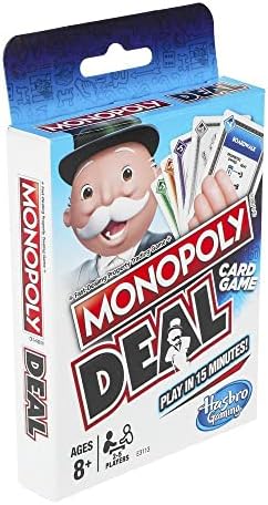 Monopoly Deal Quick-Playing Card Game for Families, Kids Ages 8 and Up and 2-5 Players
